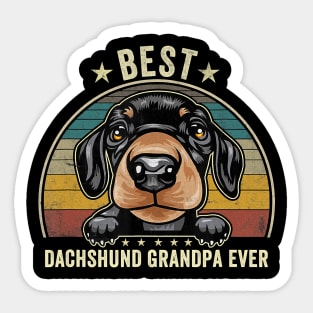 Best Dachshund Grandpa Dad T-Shirt Sticker